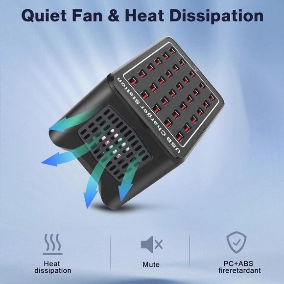 USB Charger, Cinlinso 30 Port 150W(30A) USB Charging Station Multi Port USB Hub - Picture 6 of 7